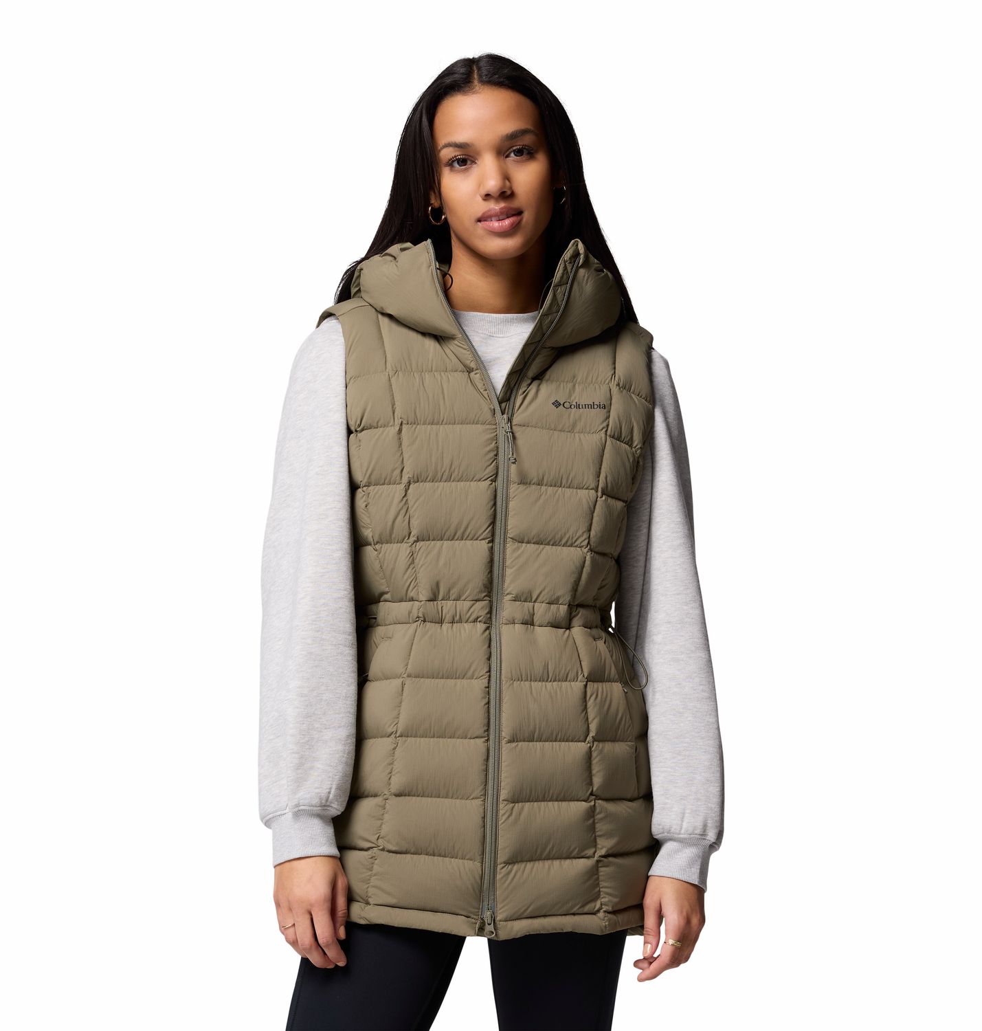 MAIN IMAGE OF COLUMBIA WOMENS ARDENWOOD™ MID DOWN VEST IN STONE GREEN XS WITH WATER REPELLENCY AND …