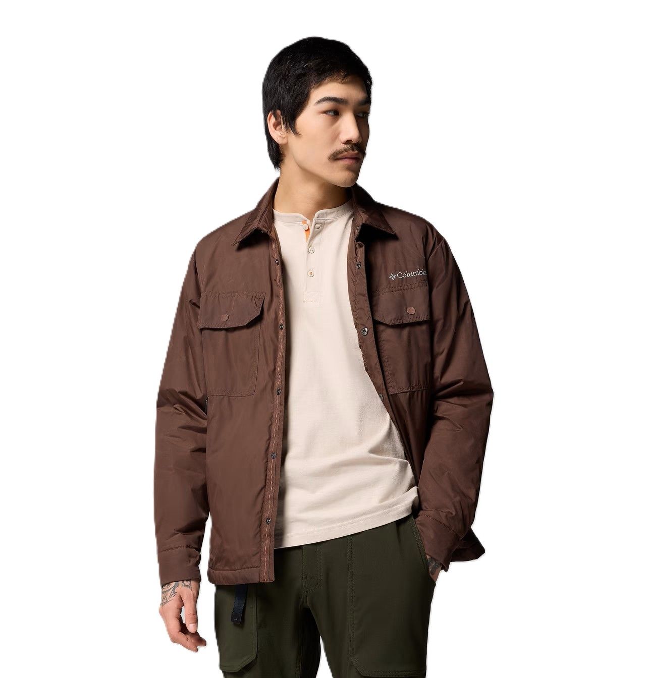 MAIN IMAGE OF COLUMBIA MENS LANDROAMER™ SHIRT SOFTSHELL JACKET IN TOBACCO MEDIUM WITH WATER REPELLE…