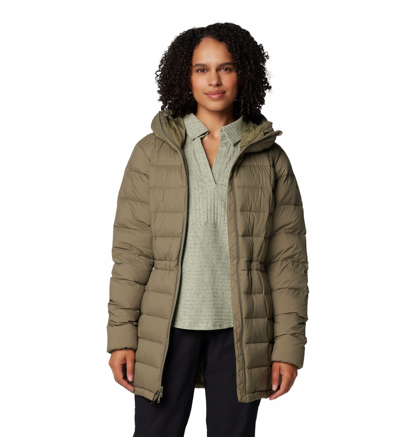 MAIN IMAGE OF COLUMBIA WOMENS ARDENWOOD™ MID DOWN WINTER JACKET IN STONE GREEN XS WITH WATER REPELL…