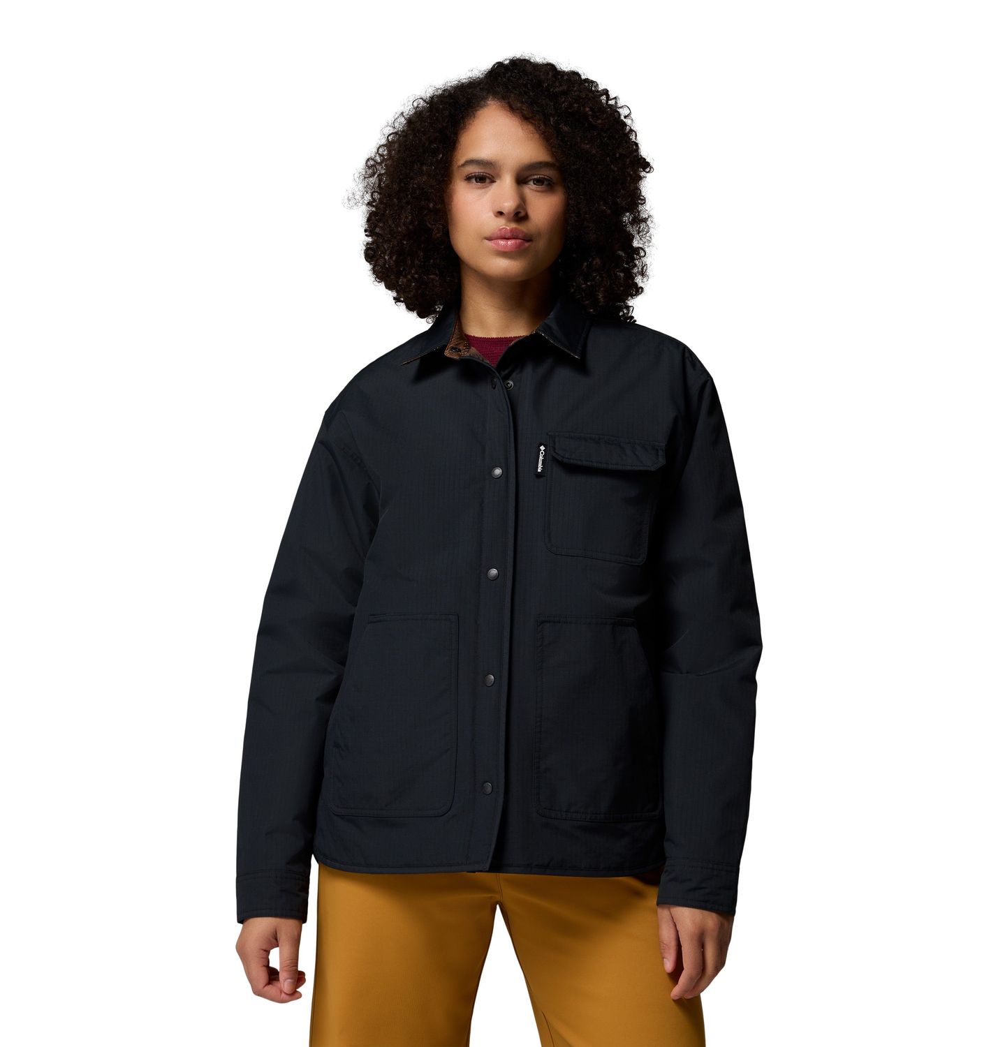 MAIN IMAGE OF COLUMBIA WOMENS LONGHORN RIDGE™ REVERSIBLE SOFTSHELL JACKET IN BLACK XS WITH WATER RE…