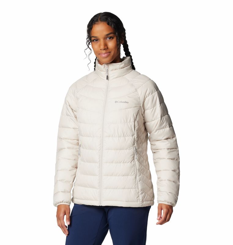 FRONT VIEW OF COLUMBIA WOMENS POWDER LITE™ II WINTER JACKET FEATURES OMNI-HEAT™ FOR MEDIUM WARMTH A…