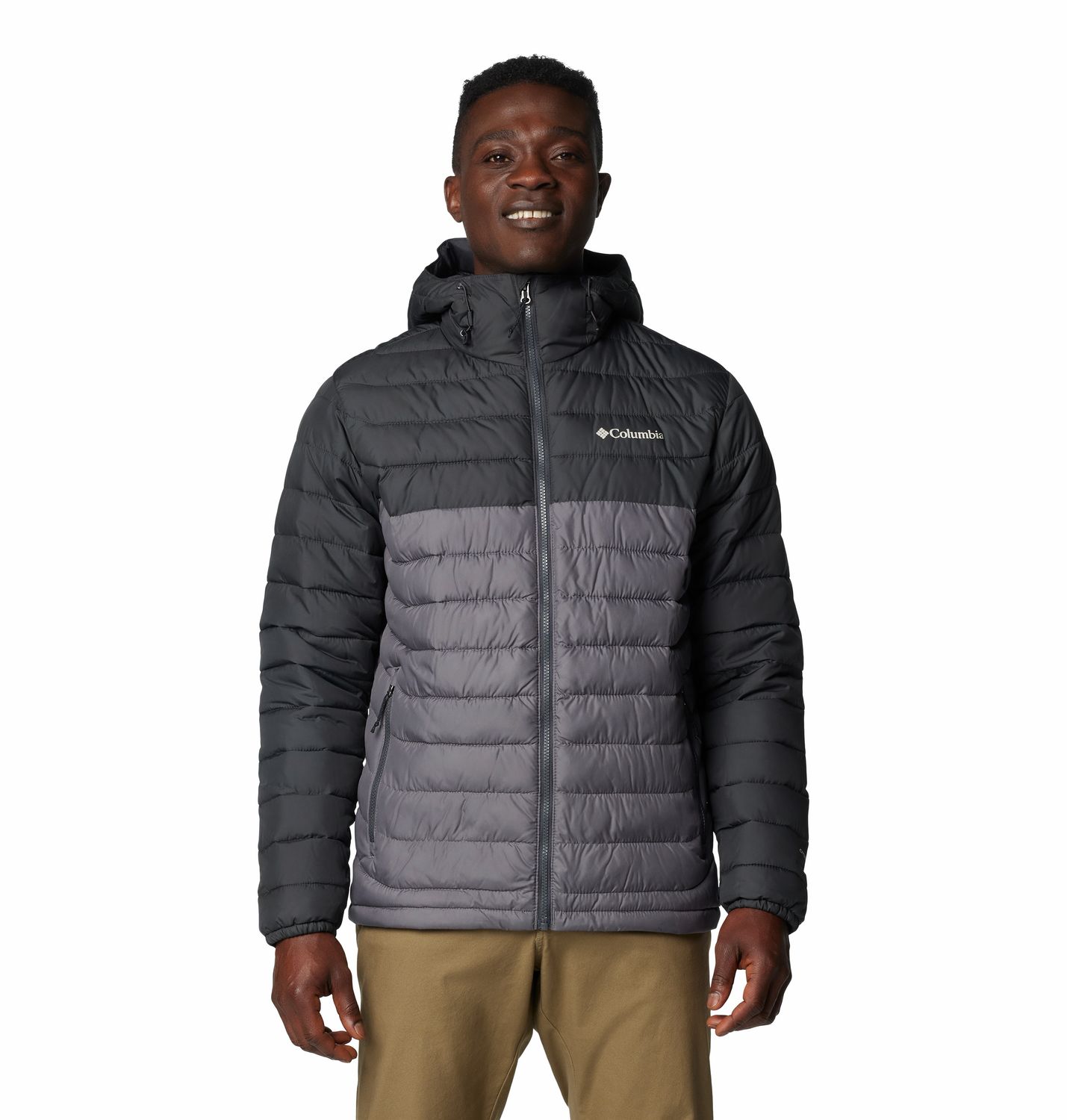 MAIN IMAGE OF COLUMBIA MENS POWDER LITE™ II HOODED WINTER JACKET IN CITY GREY/SHARK MEDIUM WITH THE…