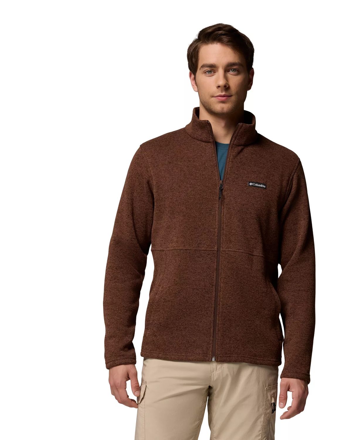 MAIN IMAGE OF COLUMBIA MENS ALTO PASS™ FULL ZIP FLEECE SWEATER IN TOBACCO SMALL WITH ZIPPERED HAND …