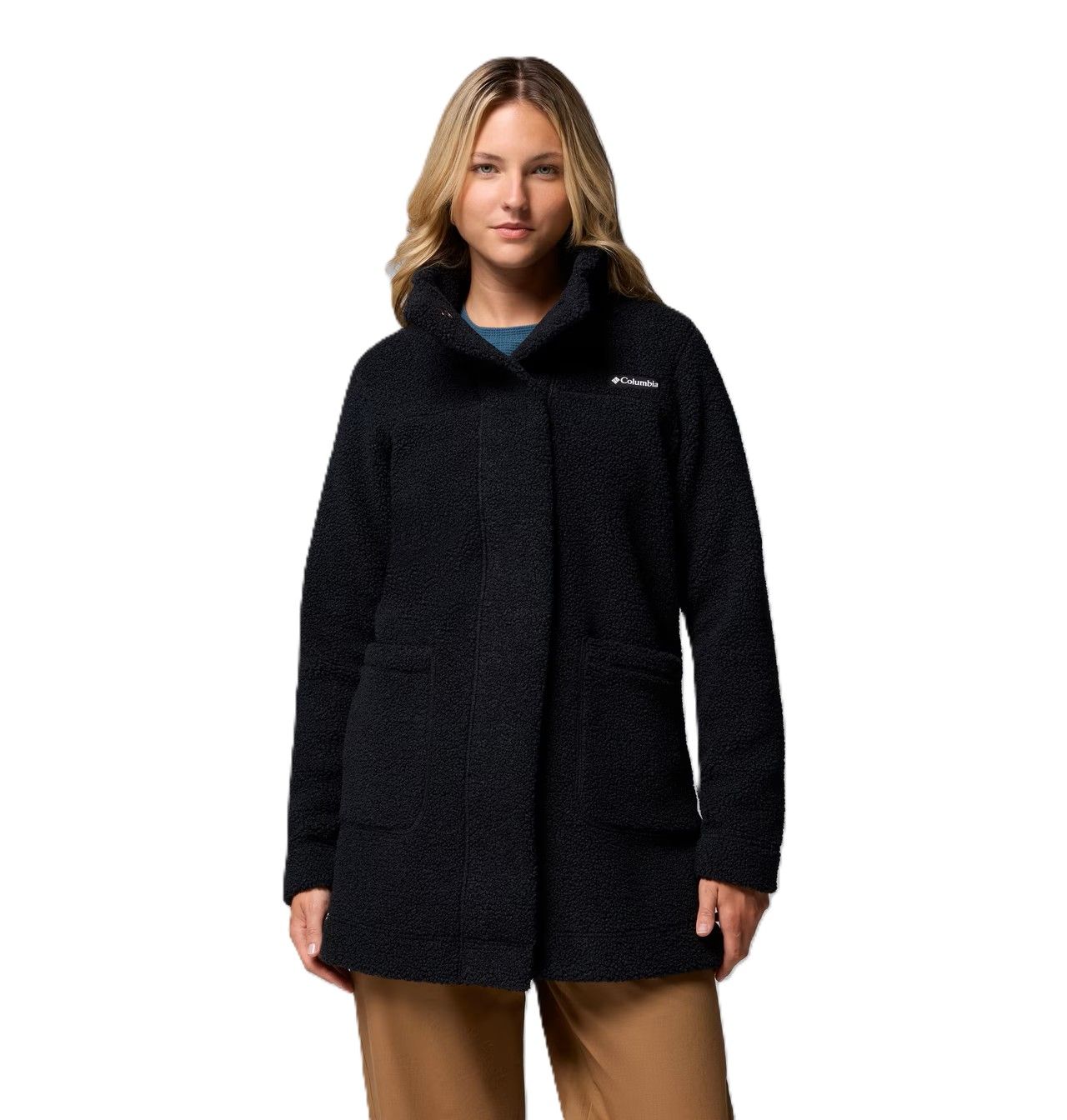 MAIN IMAGE OF COLUMBIA WOMENS PANORAMA™ LONG WINTER JACKET IN BLACK SMALL WITH SHERPA FLEECE WITH M…
