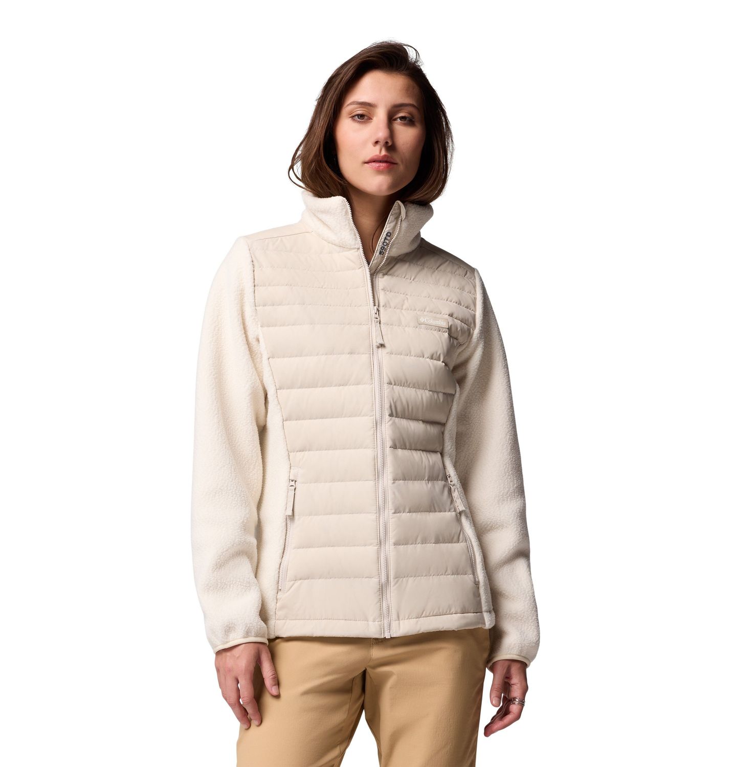 MAIN IMAGE OF COLUMBIA WOMENS JUNIPER PEAK™ HYBRID WINTER JACKET IN DARK STONE/CHALK XS WITH WATER …