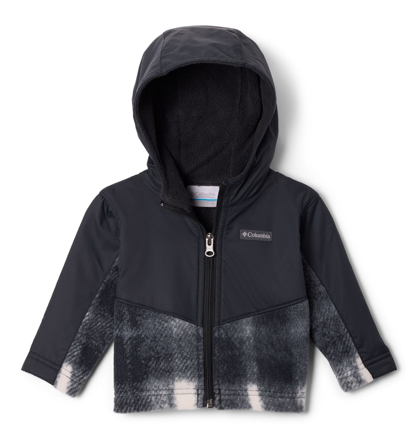 MAIN IMAGE OF COLUMBIA YOUTH STEENS MT™ II OVERLAY HOODIE IN CHALK OMBLUR TONAL/BLACK 6-12M WITH WA…