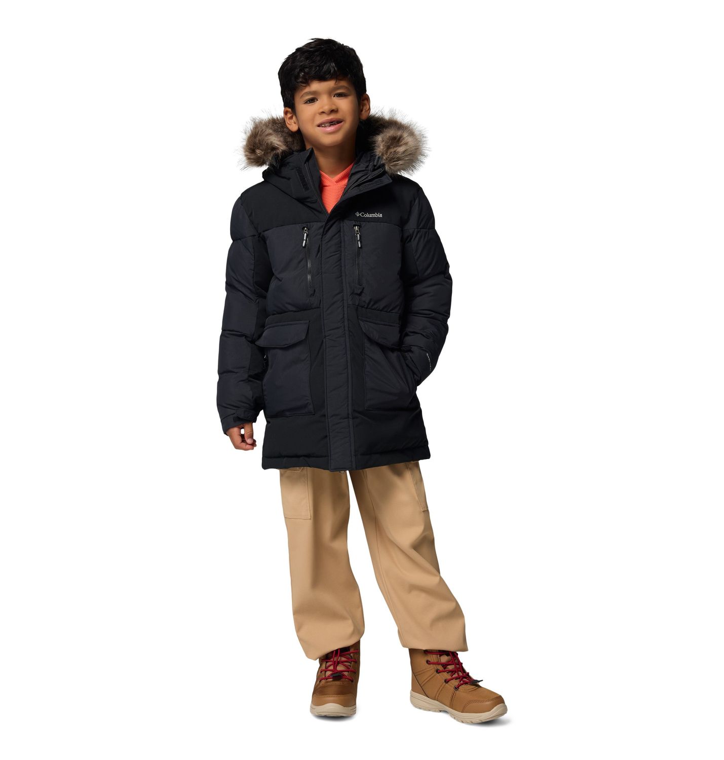 MAIN IMAGE OF COLUMBIA YOUTH BOYS MARQUAM PEAK FUSION™ II PARKA WINTER JACKET IN BLACK XXS WITH MAX…
