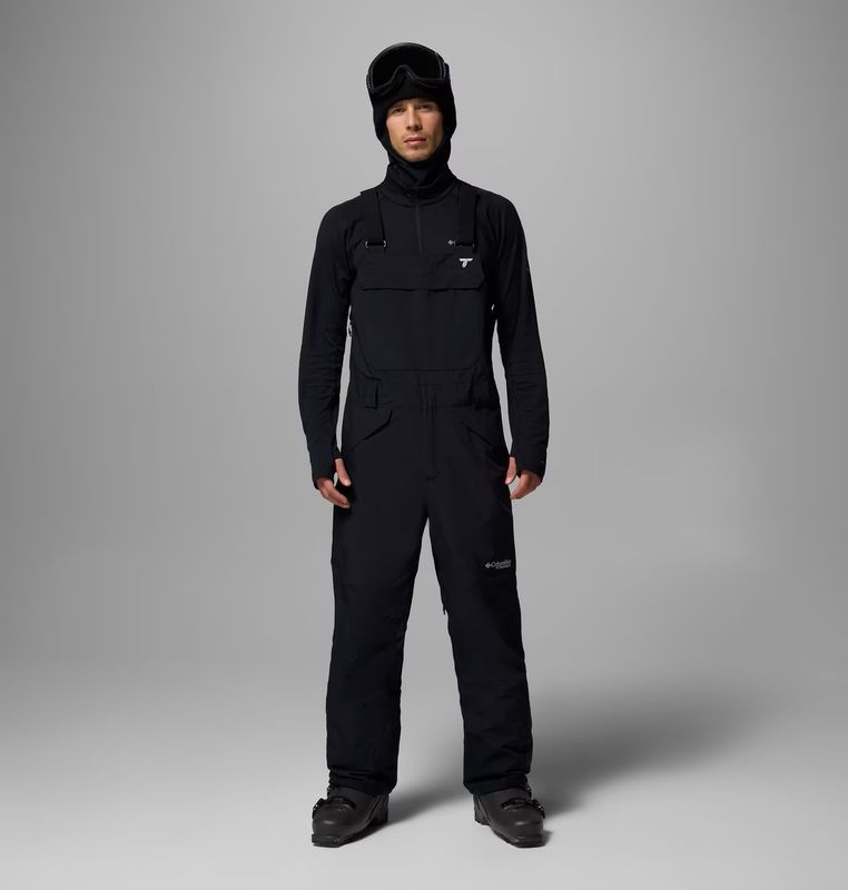 FRONT VIEW OF COLUMBIA MENS WINTER DISTRICT™ BIB SNOW PANT FEATURES BREATHABLE WATERPROOFING AND ME…