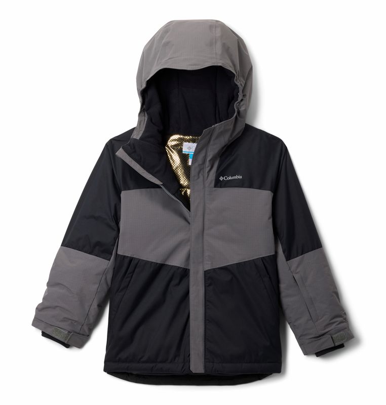 FRONT VIEW OF COLUMBIA YOUTH BOYS MIGHTY MOGUL™ III WINTER JACKET FEATURES BREATHABLE WATERPROOFING…