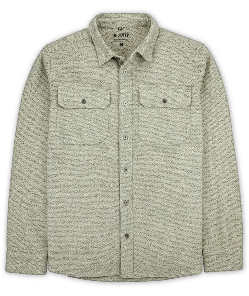 MAIN IMAGE OF JETTY MENS HORIZON HEAVY-DUTY LONG SLEEVE SHIRT IN TAN MEDIUM WITH LARGE DOUBLE CHEST…