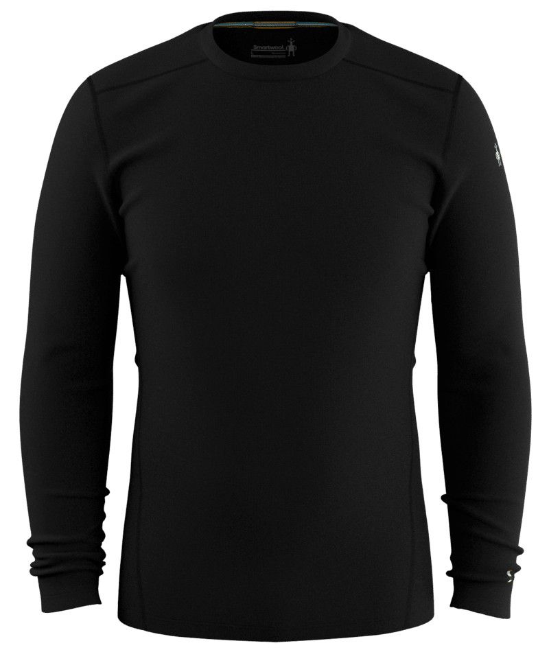 SMARTWOOL MENS CLASSIC THERMAL MERINO CREW BASELAYER TOP, Color: BLACK, Size: SMALL