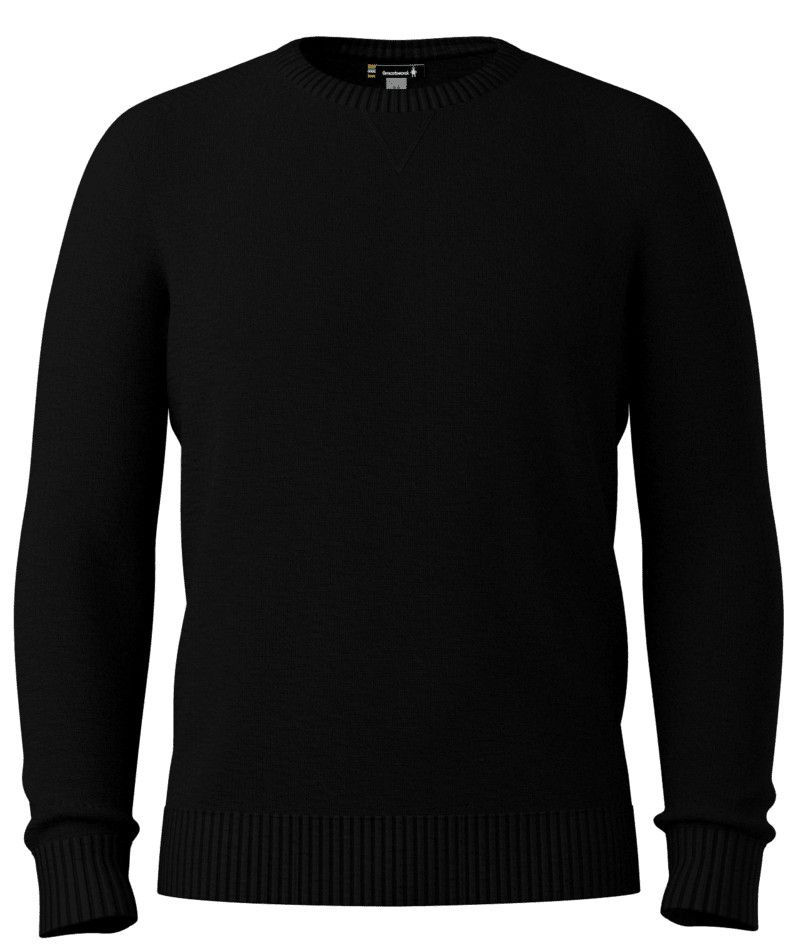 SMARTWOOL MENS SPARWOOD CREW SWEATER, Color: BLACK, Size: MEDIUM