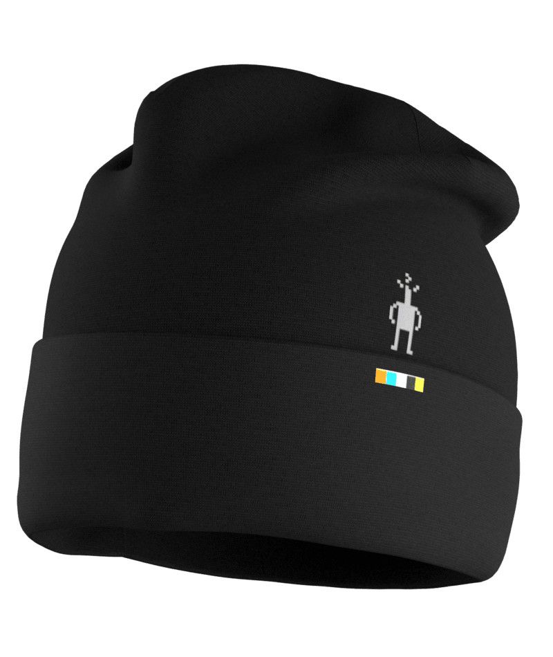 SMARTWOOL UNISEX THERMAL MERINO REVERSIBLE CUFFED BEANIE, Color: BLACK, Size: O/S
