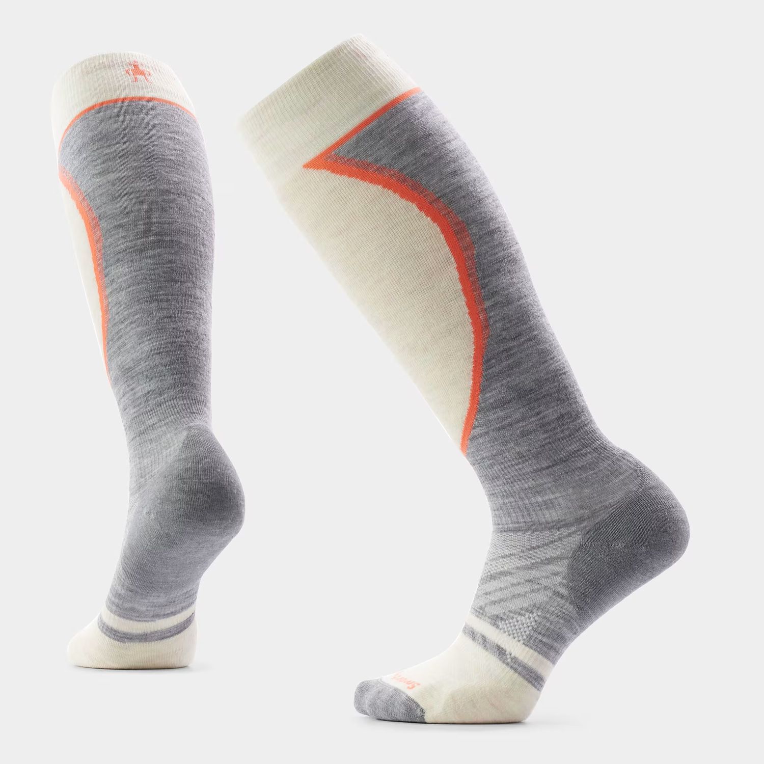 SMARTWOOL WOMENS SKI TARGETED CUSHION EXTRA STRETCH OTC SOCKS, Color: LIGHT GRAY, Size: SMALL