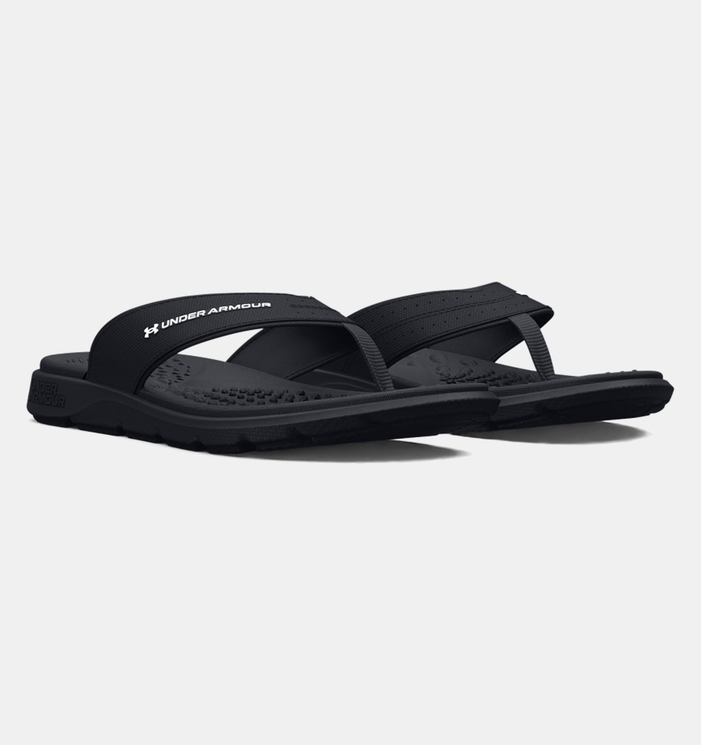 MAIN IMAGE OF UNDER ARMOUR WOMENS IGNITE MARBELLA SANDALS IN BLACK/BLACK/WHITE 7 WITH COMFORTABLE F…