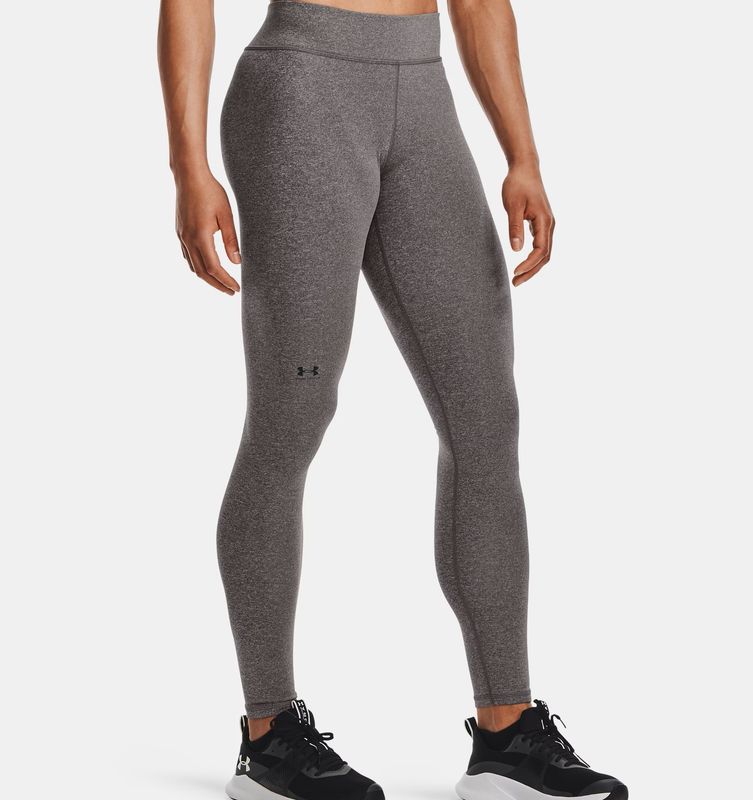 FRONT VIEW OF UNDER ARMOUR WOMENS UA AUTHENTICS LEGGING FEATURES WICKS SWEAT FOR QUICK-DRYING AND U…