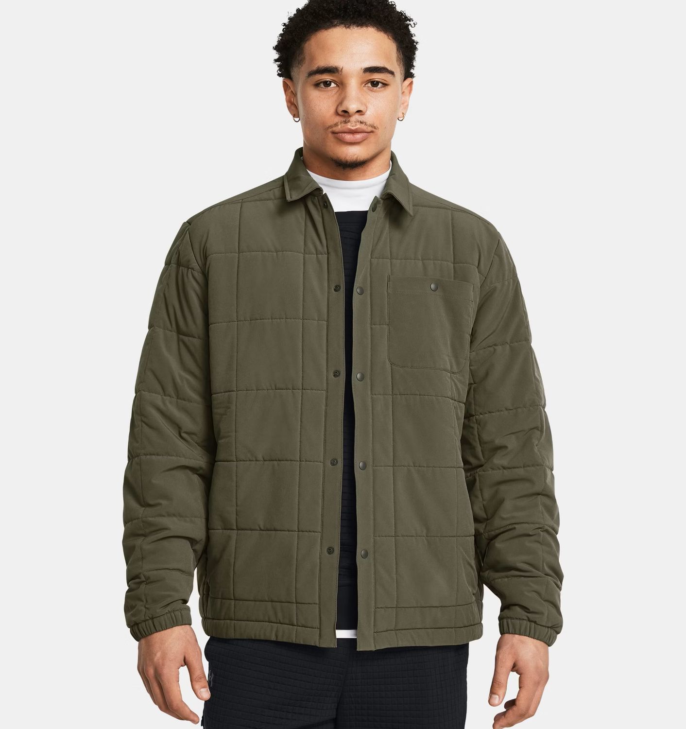 MAIN IMAGE OF UNDER ARMOUR MENS UA EXPANSE QUILTED WINTER JACKET IN MARINE OD GREEN/BAROQUE GREEN S…