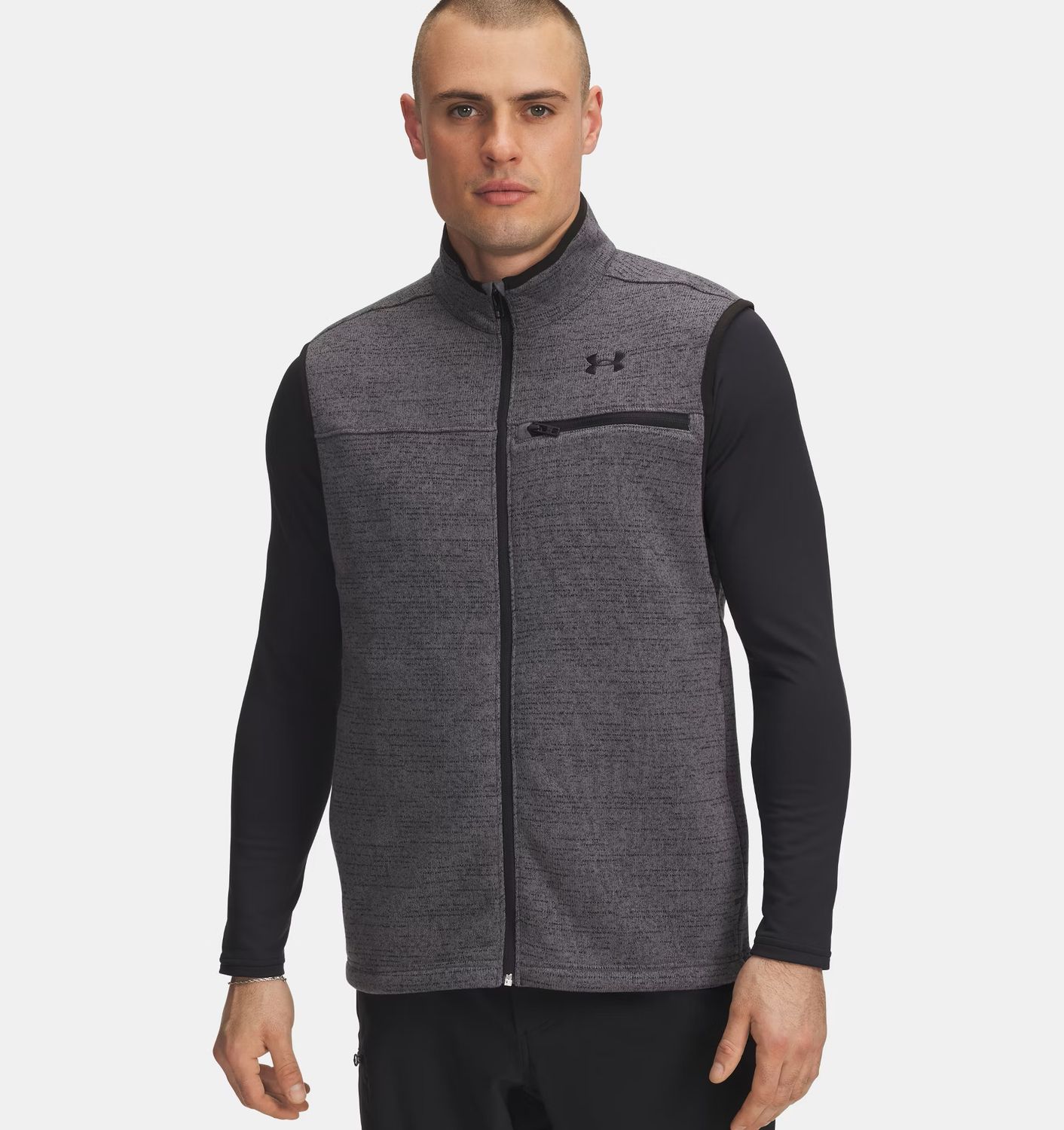 MAIN IMAGE OF UNDER ARMOUR MENS UA SPECIALIST VEST IN CASTLEROCK/BLACK SMALL WITH COMFORTABLE SWEAT…