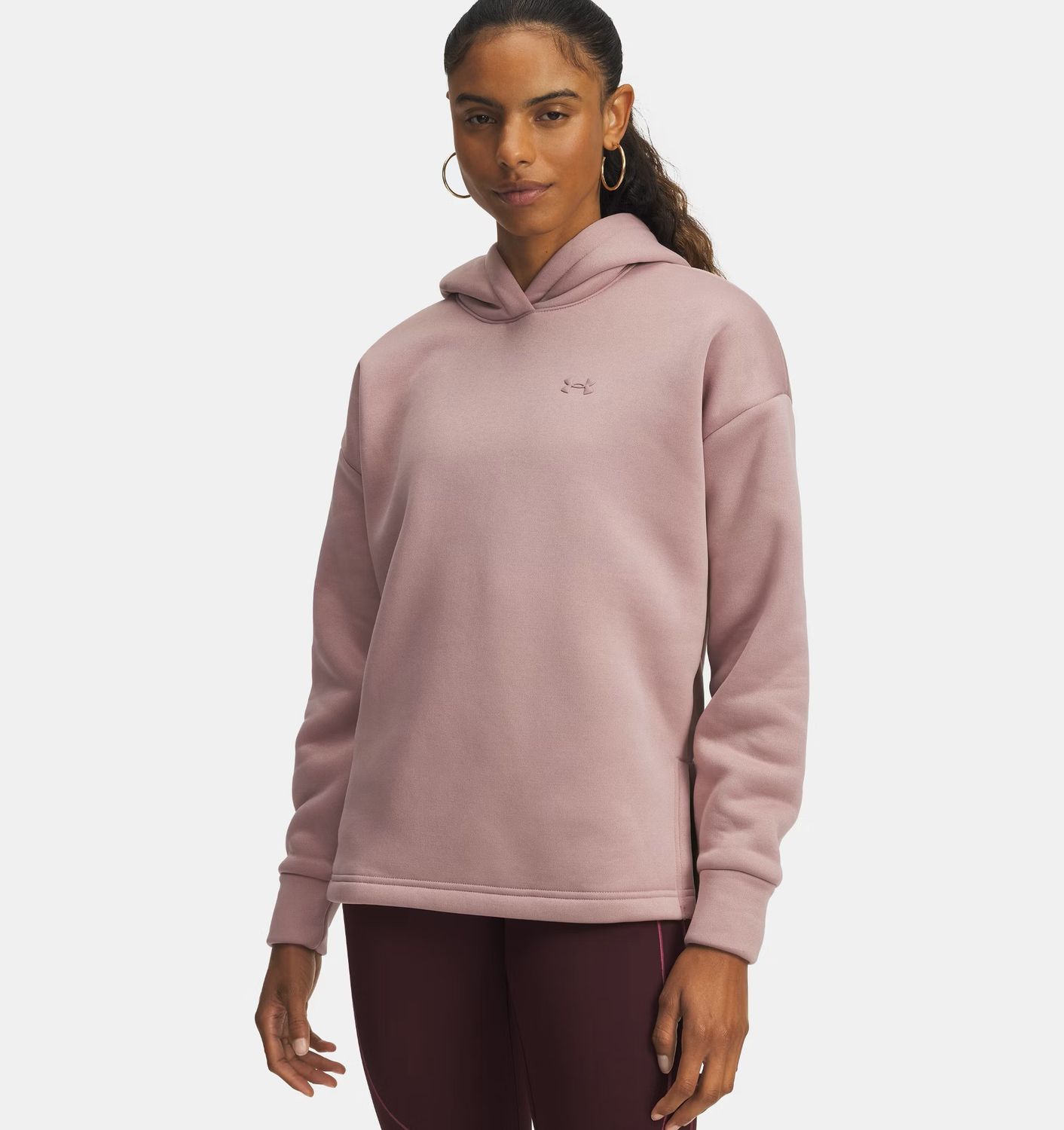 MAIN IMAGE OF UNDER ARMOUR WOMENS ARMOUR FLEECE® HOODIE IN TOURMALINE PINK/TOURMALINE PINK XS WITH …