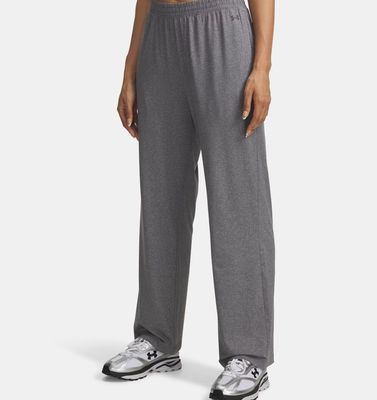 FRONT VIEW OF UNDER ARMOUR WOMENS UA MOTION LOUNGE SWEATPANT FEATURES SUPER SOFT FABRIC AND 4-WAY S…