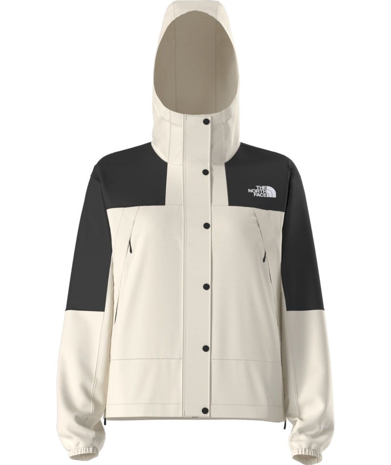 THE NORTH FACE WOMENS MOUNTAIN WINDBREAKER JACKET 25, Color: WHITE DUNE/TNF BLACK, Size: XS