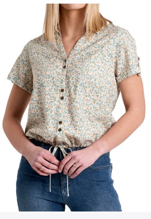KUHL WOMENS LILIANA SHORT SLEEVE SHIRT 25, Color: NATURAL, Size: SMALL