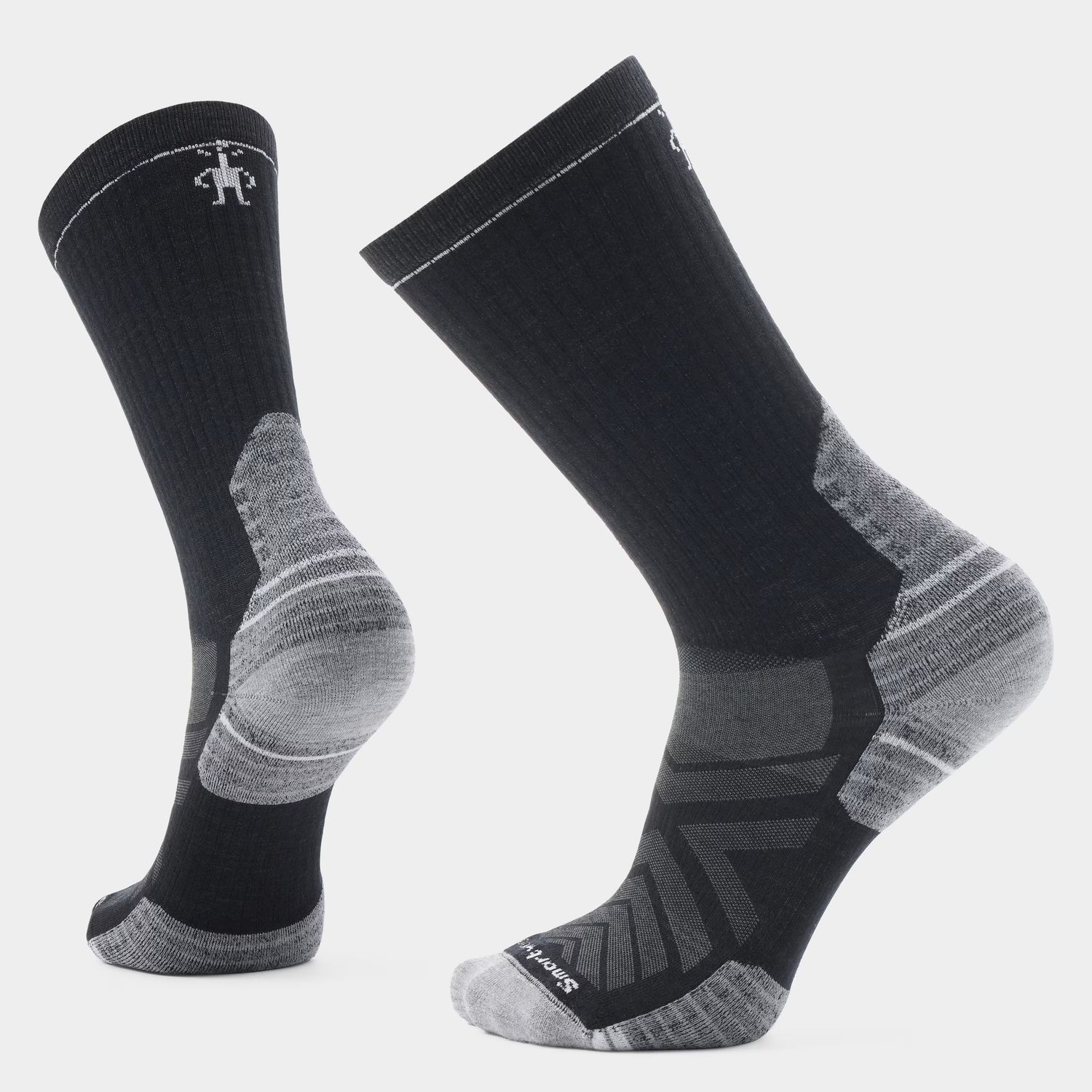 SMARTWOOL MENS HIKE TARGETED CUSHION CREW SOCKS, Color: BLACK, Size: LARGE