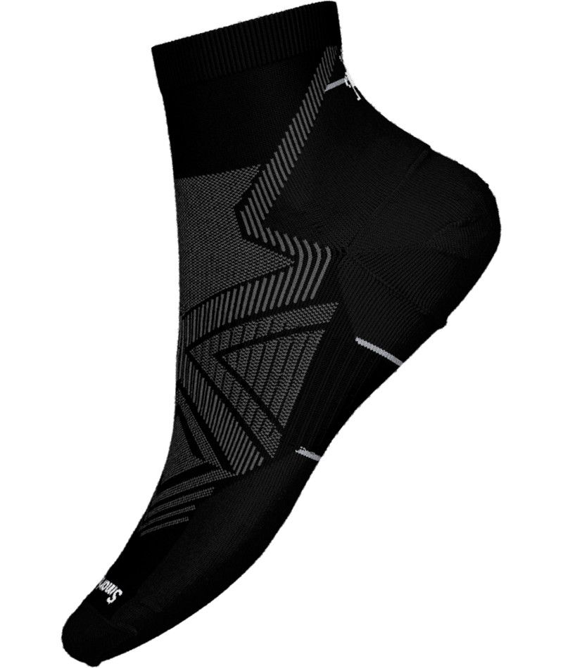 SMARTWOOL MENS RUN TARGETED CUSHION ANKLE SOCKS, Color: BLACK, Size: LARGE