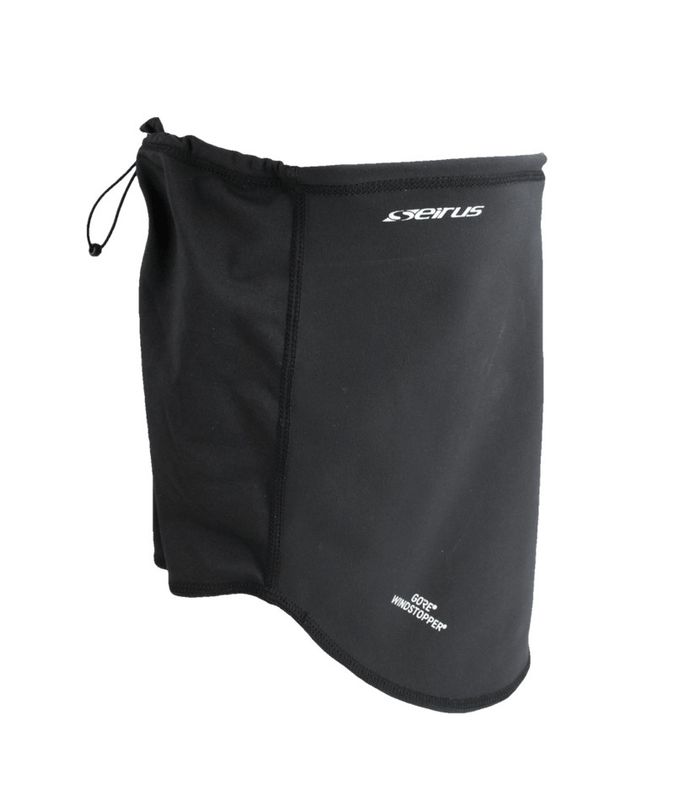 SIDE VIEW OF SEIRUS UNISEX GORE-TEX® INFINIUM NECK GAITER FEATURES FULLY WINDPROOF SHELL AND MAXIMU…
