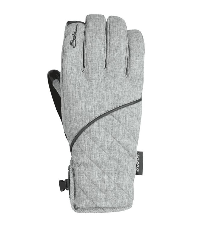 BACK OF HAND VIEW OF SEIRUS WOMENS HEATWAVE™ PLUS ST VANISH™ GLOVE FEATURES WATERPROOF INSERT AND 2…