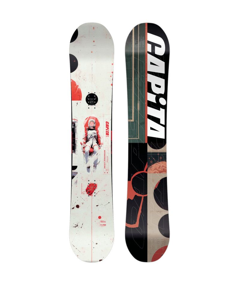 CAPITA UNISEX OUTERSPACE LIVING SNOWBOARD, Color: WHITE/RED/BLACK/DARK GREEN, Size: 158
