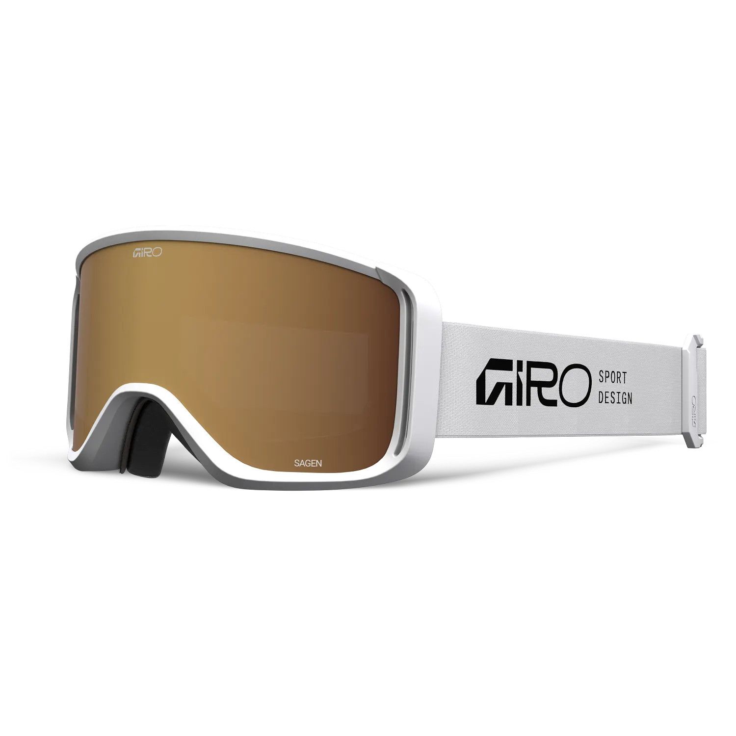 GIRO UNISEX SAGEN GOGGLES, Color: WHITE STACKED/AMBER GOLD/YELLOW