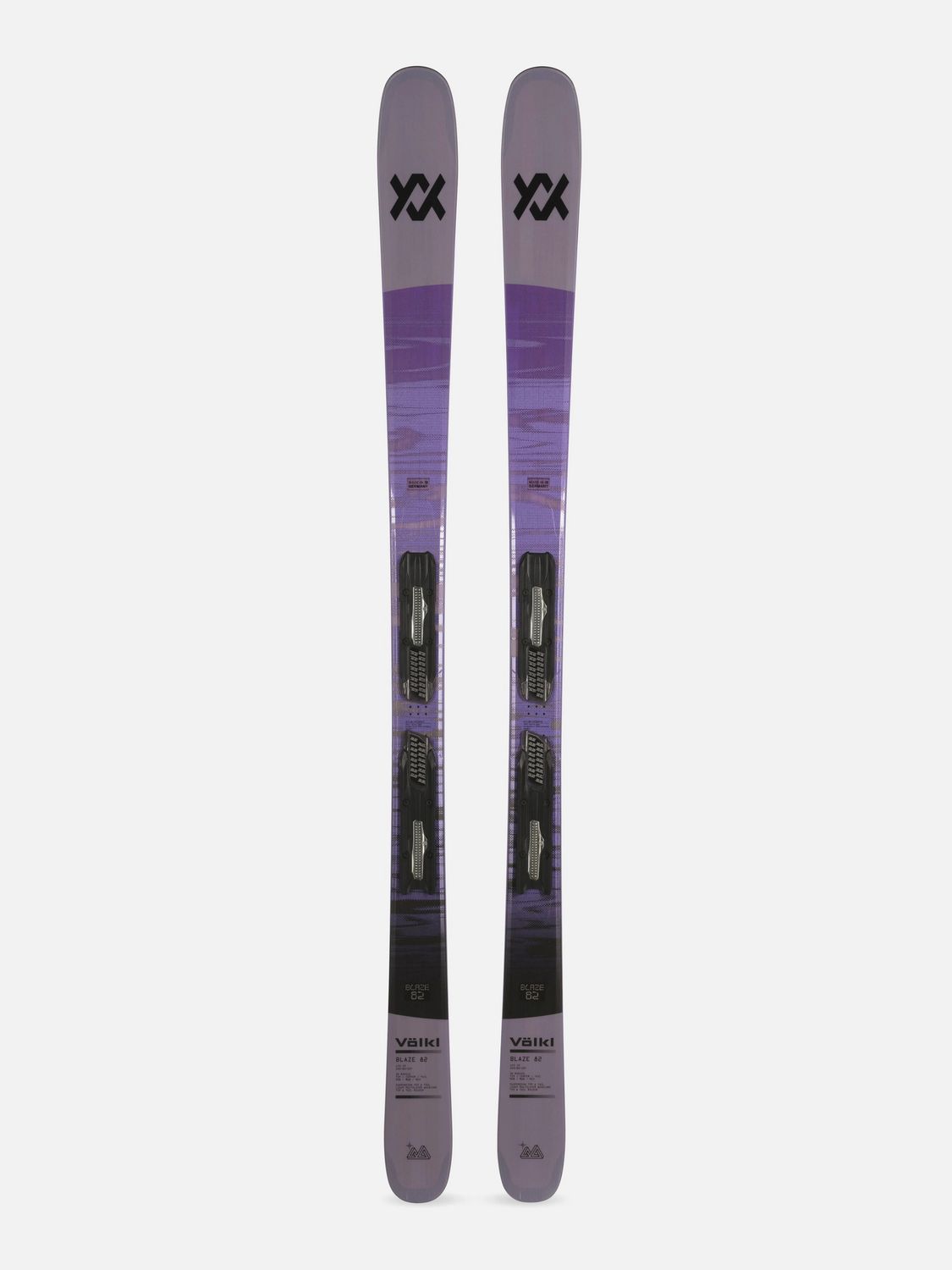 MAIN IMAGE OF VOLKL WOMENS BLAZE 82 PURPLE + VMOTION 10 DOWNHILL SKIS IN PURPLE/BLACK 146 WITH FULL…