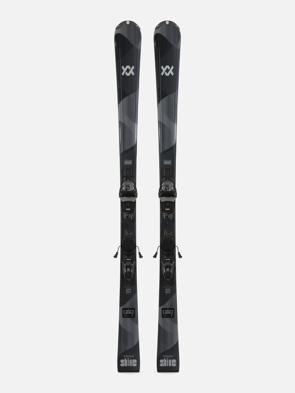 TOPSHEET VIEW OF VOLKL WOMENS SHINE 72 + VMOTION 10 LADY DOWNHILL SKIS FEATURES EASY TURN INITIATIO…