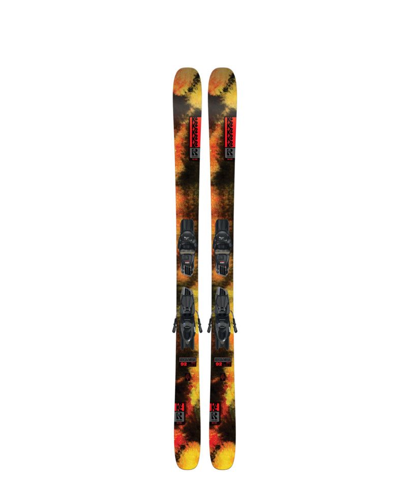 K2 WOMENS RECKONER 92 QUIKCLIK FREE DOWNHILL SKIS, Color: YELLOW/ORANGE/BLACK, Size: 149CM