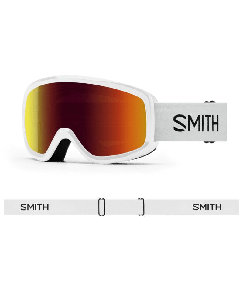 SMITH YOUTH SNOWDAY GOGGLES 27, Frame Color: WHITE, Lens Color: RED SOL-X MIRROR