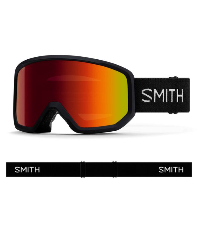 FRONT VIEW OF SMITH UNISEX TRANSFER GOGGLES FEATURES IMPACT RESISTANCE AND ANTI-FOG INNER LENS FOR …
