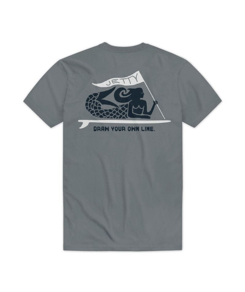 JETTY MENS BANNER SHORT SLEEVE SHIRT 25, Color: STORM, Size: LARGE