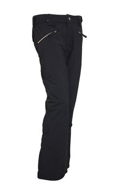 FRONT VIEW OF TURBINE WOMENS AURA II SNOW PANT FEATURES INNER-THIGH VENTING FOR BREATHABILITY AND D…