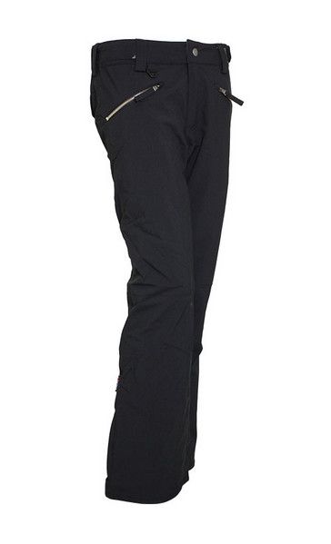 FRONT VIEW OF TURBINE WOMENS AURA II SNOW PANT FEATURES INNER-THIGH VENTING FOR BREATHABILITY AND D…