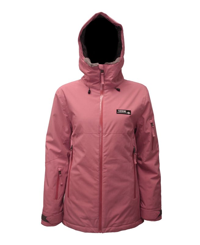 FRONT VIEW OF TURBINE WOMENS WANDER WINTER JACKET FEATURES 100G INSULATION FOR WARMTH AND DURABLE W…