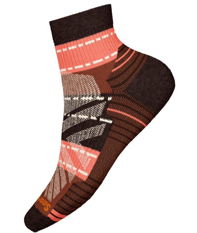 SMARTWOOL WOMENS HIKE LIGHT CUSHION MARGARITA ANKLE SOCKS, Color: CHESTNUT, Size: MEDIUM