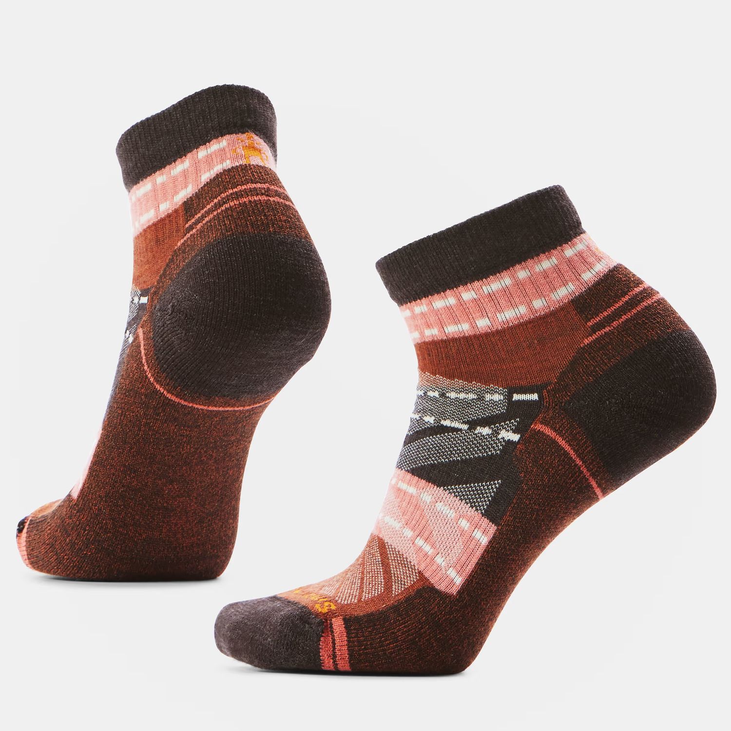 SMARTWOOL WOMENS HIKE LIGHT CUSHION MARGARITA ANKLE SOCKS, Color: CHESTNUT, Size: MEDIUM