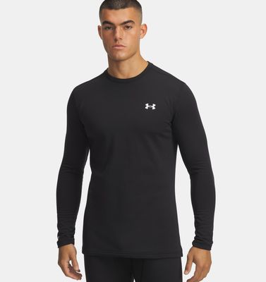 FRONT VIEW OF UNDER ARMOUR MENS UA BASE 3.0 CREW BASELAYER TOP FEATURES MIDWEIGHT WARMTH AND 4-WAY …