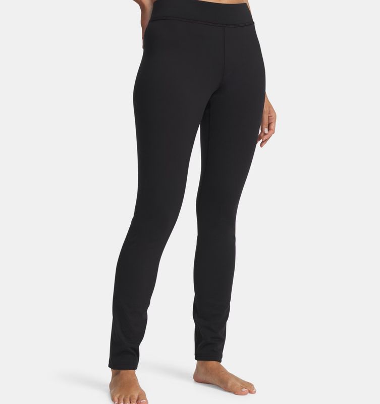 FRONT VIEW OF UNDER ARMOUR WOMENS UA BASE 3.0 BASELAYER BOTTOM FEATURES MIDWEIGHT WARMTH AND 4-WAY …