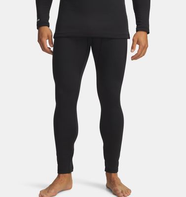 FRONT VIEW OF UNDER ARMOUR MENS UA BASE 3.0 BASELAYER BOTTOM FEATURES MIDWEIGHT WARMTH AND 4-WAY ST…