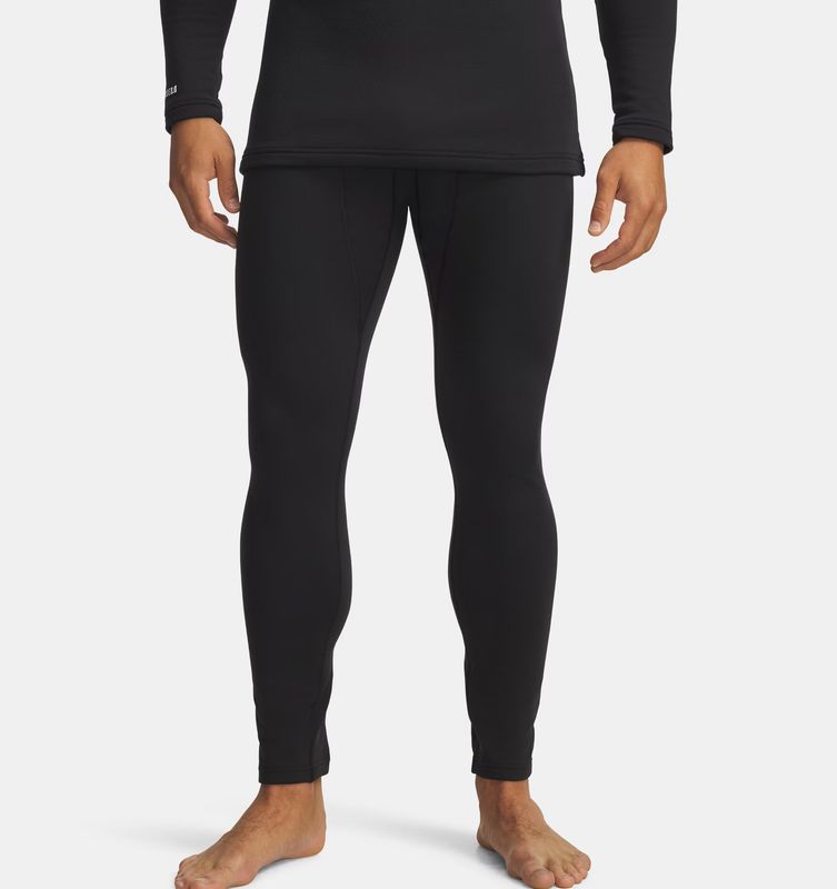FRONT VIEW OF UNDER ARMOUR MENS UA BASE 3.0 BASELAYER BOTTOM FEATURES MIDWEIGHT WARMTH AND 4-WAY ST…