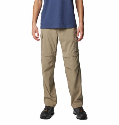 FRONT VIEW OF COLUMBIA MENS SILVER RIDGE™ UTILITY CONVERTIBLE PANT FEATURES UPF 50 SUN PROTECTION A…