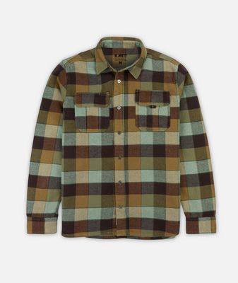 FRONT VIEW OF JETTY MENS ARBOR FLANNEL FEATURES 100% COTTON, LARGE DOUBLE CHEST POCKETS, AND GREAT …
