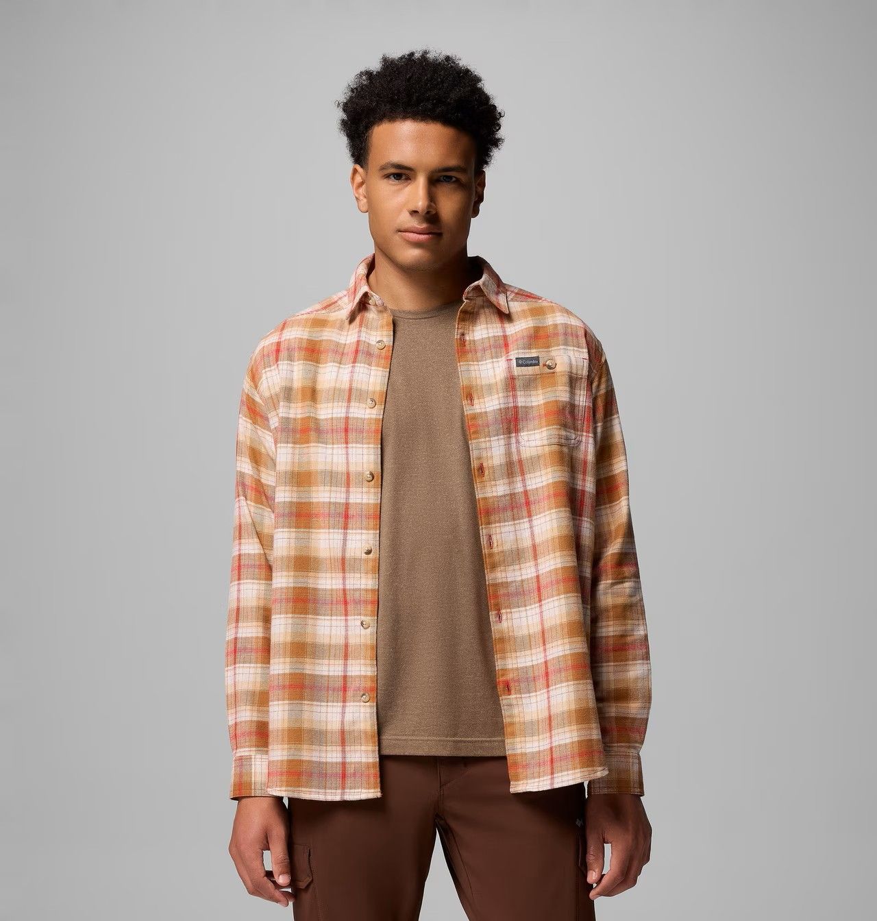 MAIN IMAGE OF COLUMBIA MENS CORNELL WOODS™ FLANNEL IN MOUNTAIN RED BACKLAND MEDIUM WITH COMFORTABLE…